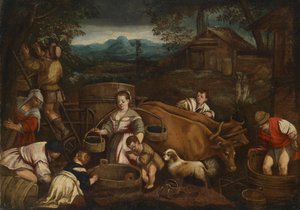 Autumn (Grape Harvest) by School of Francesco Bassano the Younger